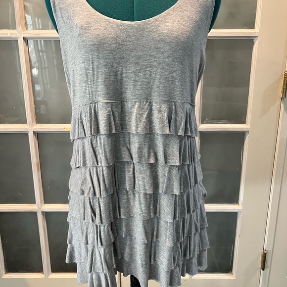 Soft Surroundings Gray Ruffle Layered Tank Tunic - Picture 2 of 4